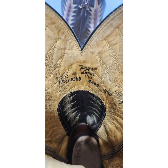 Tony Lama Gray Elephant Leather Print Cowboy Boots Size 8.5 D 8602 main image 10